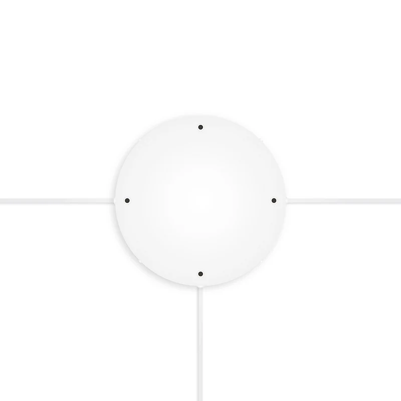 Pavillon rond en aluminium Ø 30 cm avec équerre et Câble de mise à la terre, avec 4 trous frontaux - Blanc Mat
