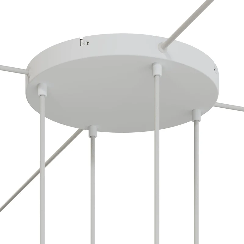 Pavillon rond en aluminium Ø 30 cm avec équerre et Câble de mise à la terre, avec 4 trous frontaux - Blanc Mat