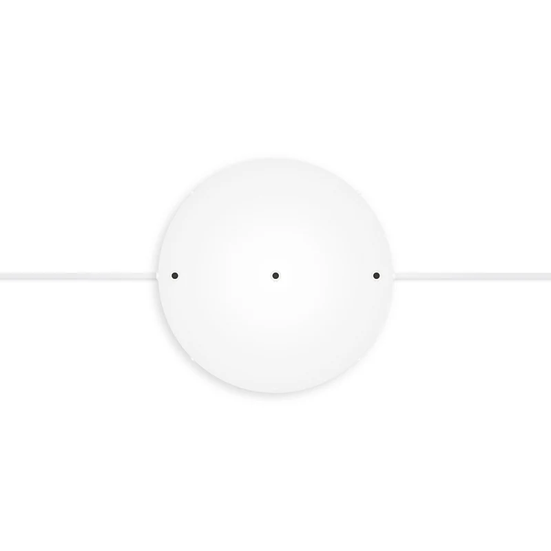 Pavillon rond en aluminium Ø 30 cm avec étrier et câble de mise à la terre, avec 3 trous frontaux - Blanc Mat