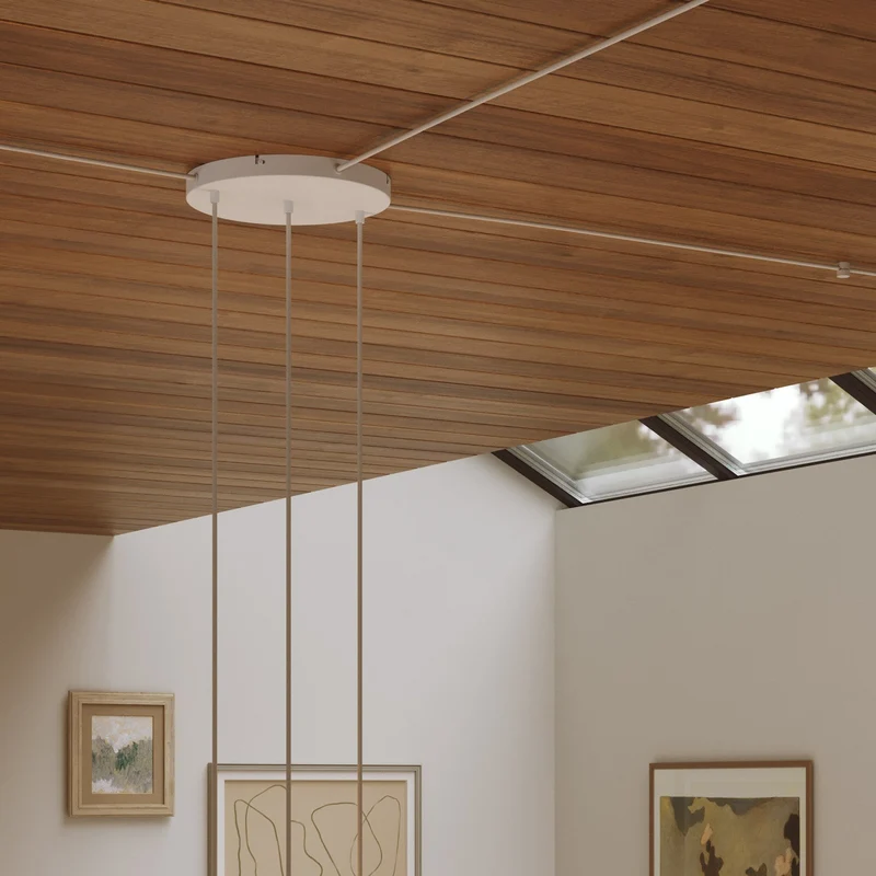 Pavillon rond en aluminium Ø 30 cm avec étrier et câble de mise à la terre, avec 3 trous frontaux - Blanc Mat
