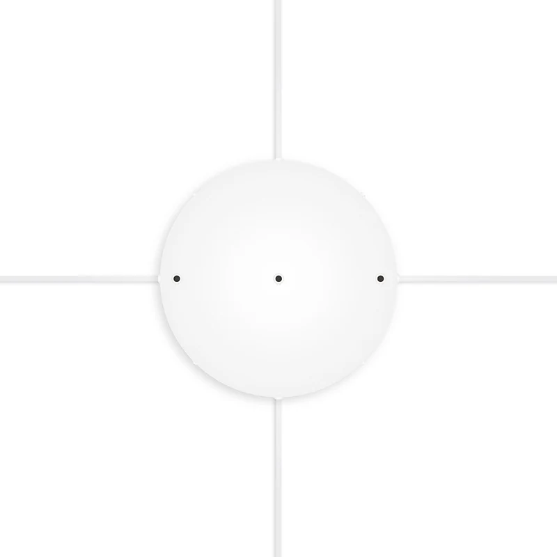 Pavillon rond en aluminium Ø 30 cm avec étrier et câble de mise à la terre, avec 3 trous frontaux - Blanc Mat