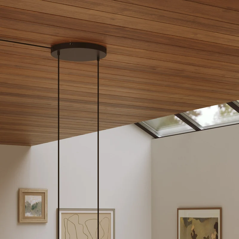 Pavillon rond en aluminium Ø 30 cm avec étrier et câble de mise à la terre, avec 2 trous frontaux - Noir