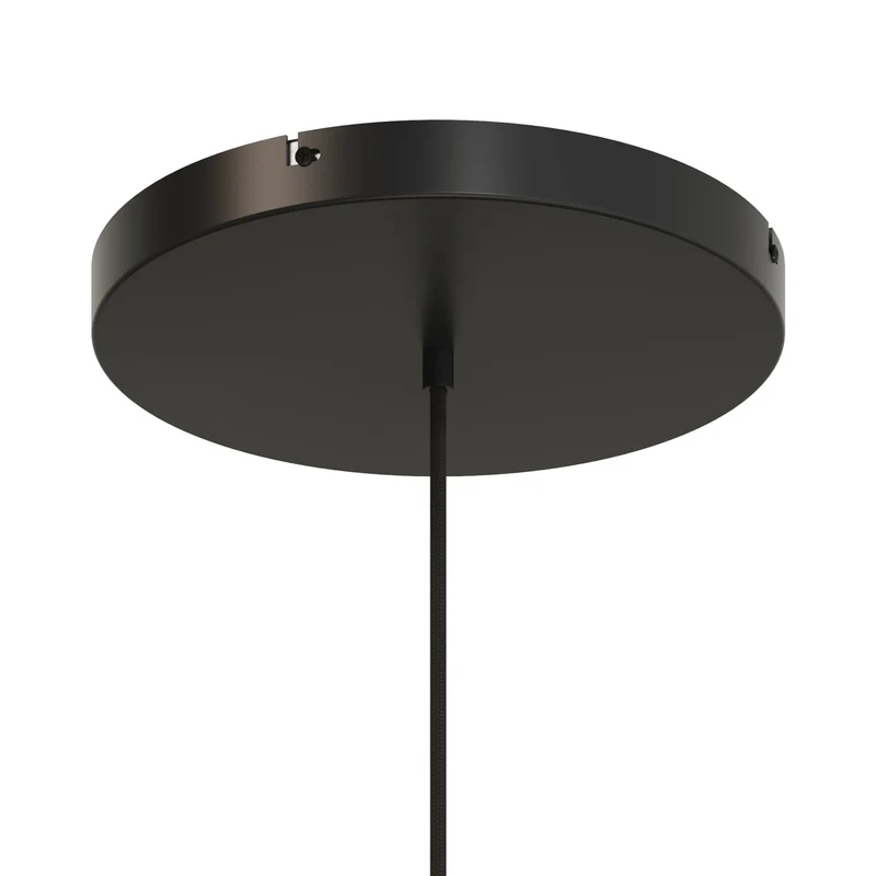 Pavillon rond en aluminium Ø 30 cm avec étrier et câble de mise à la terre, avec 1 trou central - Noir