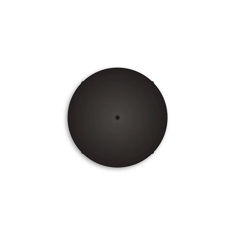 Pavillon rond en aluminium Ø 30 cm avec étrier et câble de mise à la terre, avec 1 trou central - Noir