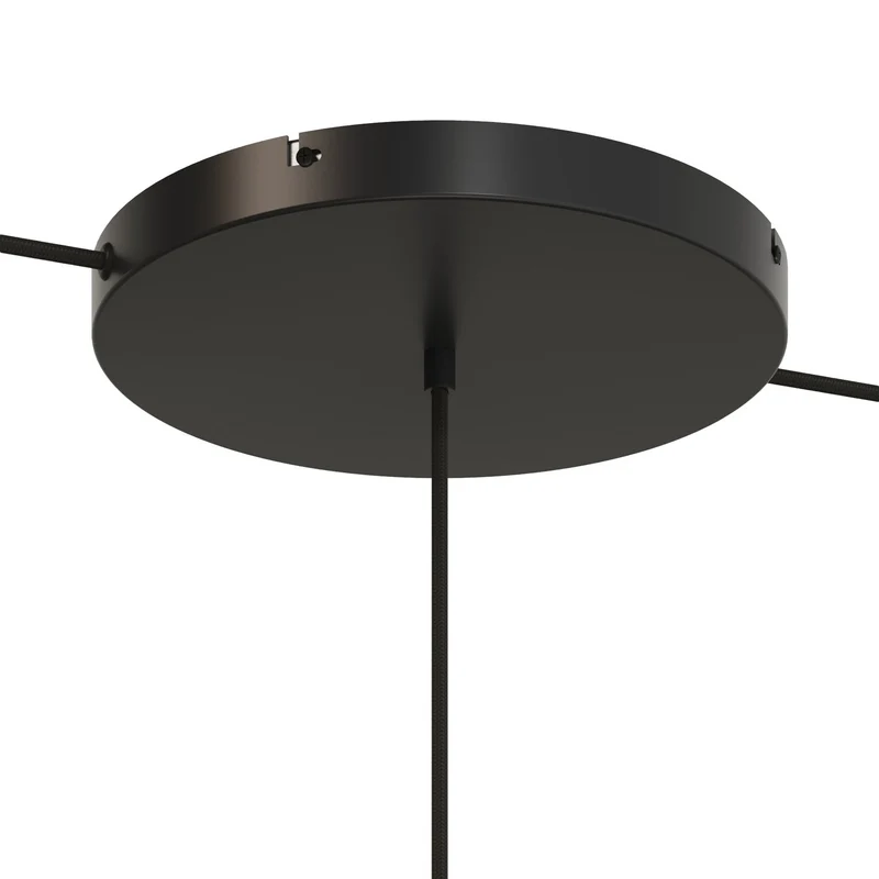 Pavillon rond en aluminium Ø 30 cm avec étrier et câble de mise à la terre, avec 1 trou central - Noir
