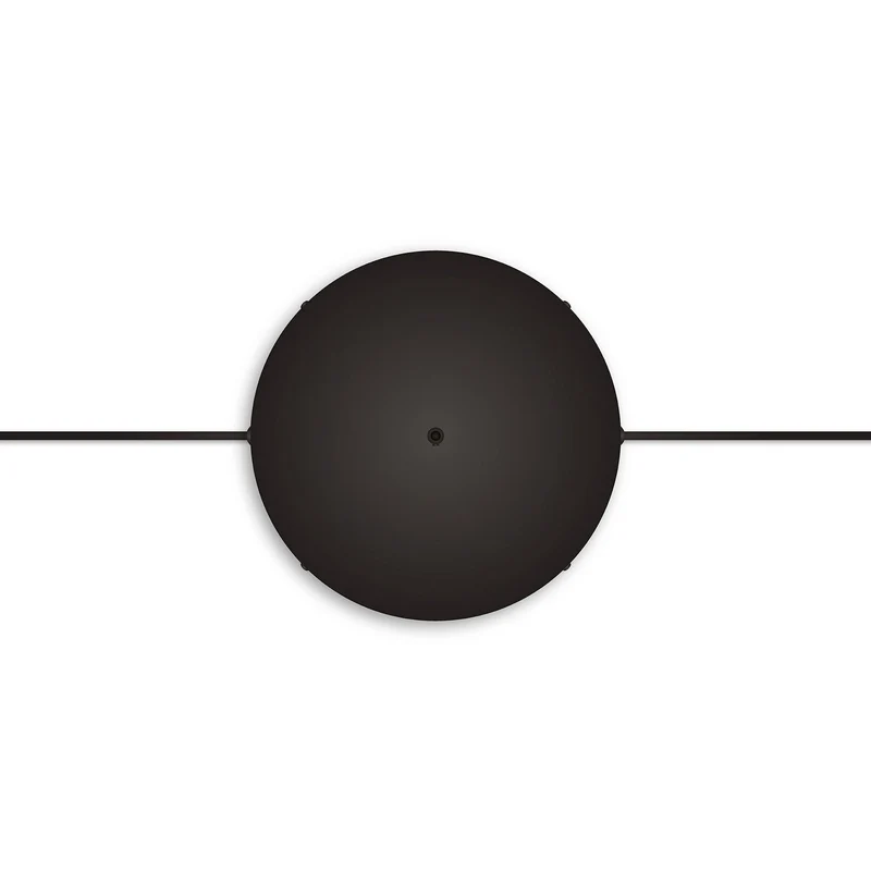 Pavillon rond en aluminium Ø 30 cm avec étrier et câble de mise à la terre, avec 1 trou central - Noir