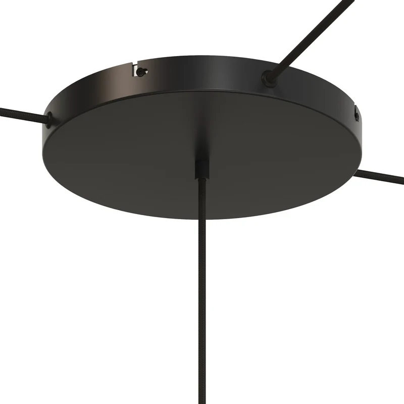 Pavillon rond en aluminium Ø 30 cm avec étrier et câble de mise à la terre, avec 1 trou central - Noir
