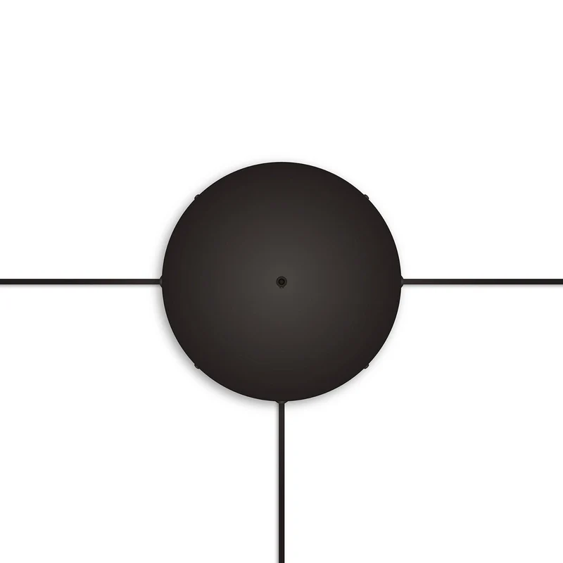 Pavillon rond en aluminium Ø 30 cm avec étrier et câble de mise à la terre, avec 1 trou central - Noir