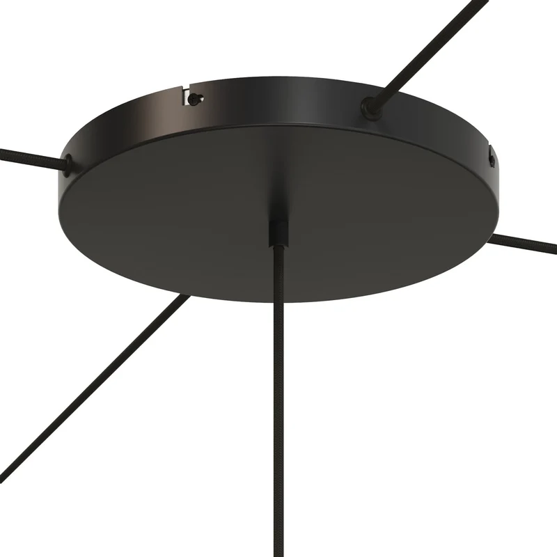 Pavillon rond en aluminium Ø 30 cm avec étrier et câble de mise à la terre, avec 1 trou central - Noir
