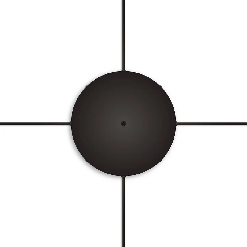 Pavillon rond en aluminium Ø 30 cm avec étrier et câble de mise à la terre, avec 1 trou central - Noir