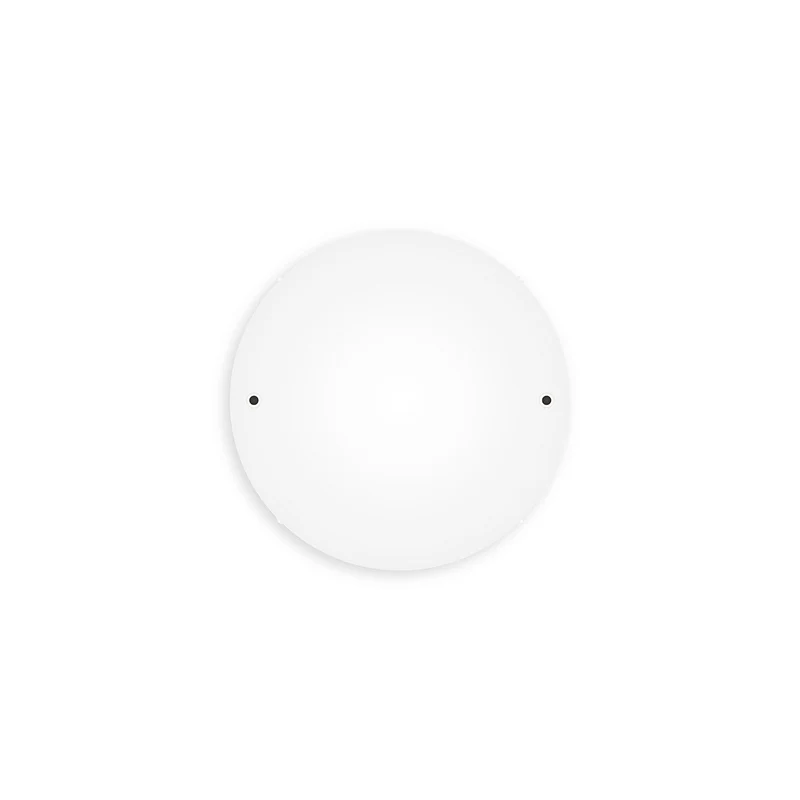 Pavillon rond en aluminium Ø 30 cm avec équerre et Câble de mise à la terre, avec 2 trous frontaux - Blanc Mat