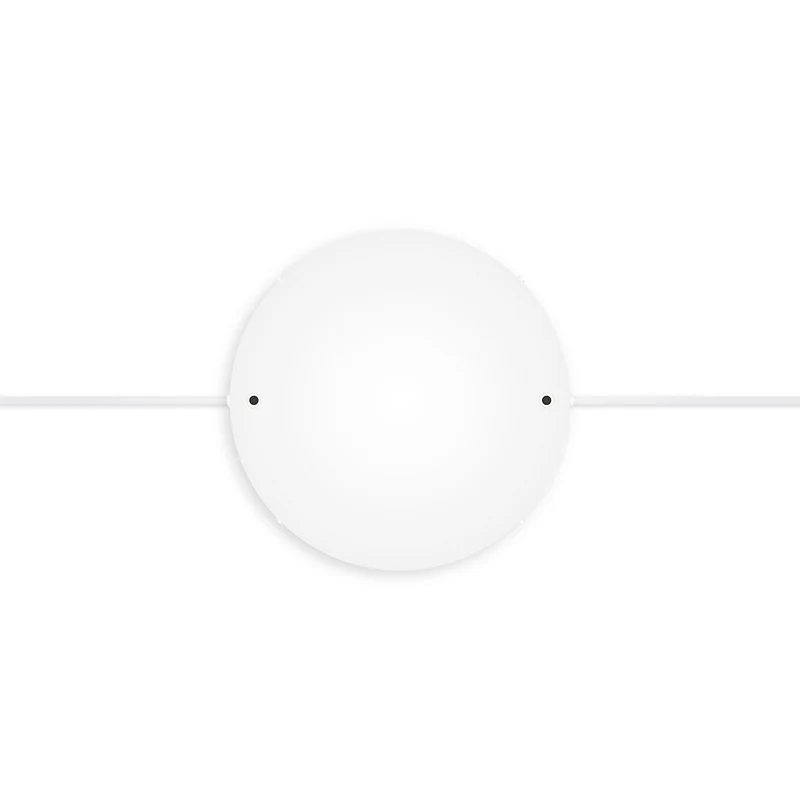 Pavillon rond en aluminium Ø 30 cm avec équerre et Câble de mise à la terre, avec 2 trous frontaux - Blanc Mat