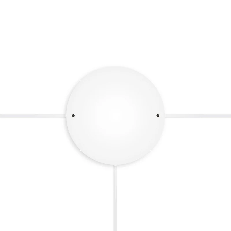 Pavillon rond en aluminium Ø 30 cm avec équerre et Câble de mise à la terre, avec 2 trous frontaux - Blanc Mat