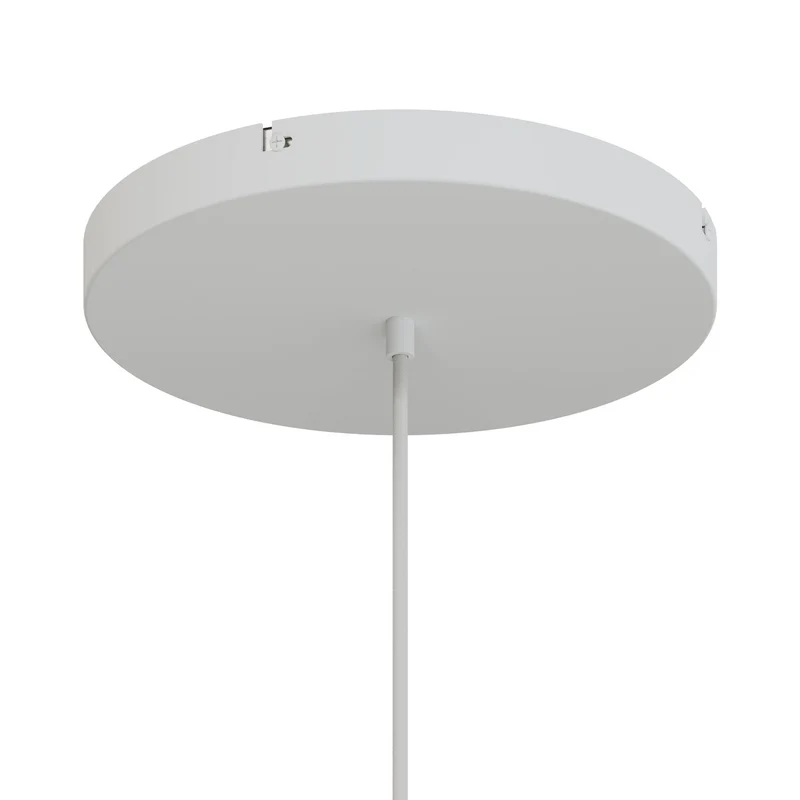 Pavillon rond en aluminium Ø 30 cm avec équerre et Câble de mise à la terre, avec 1 trou central - Blanc Mat