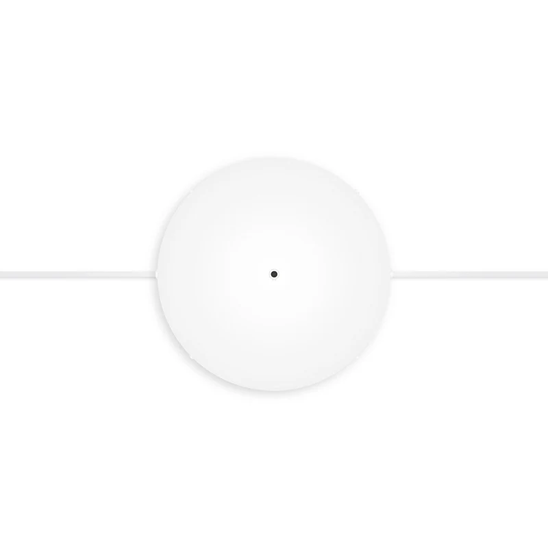 Pavillon rond en aluminium Ø 30 cm avec équerre et Câble de mise à la terre, avec 1 trou central - Blanc Mat