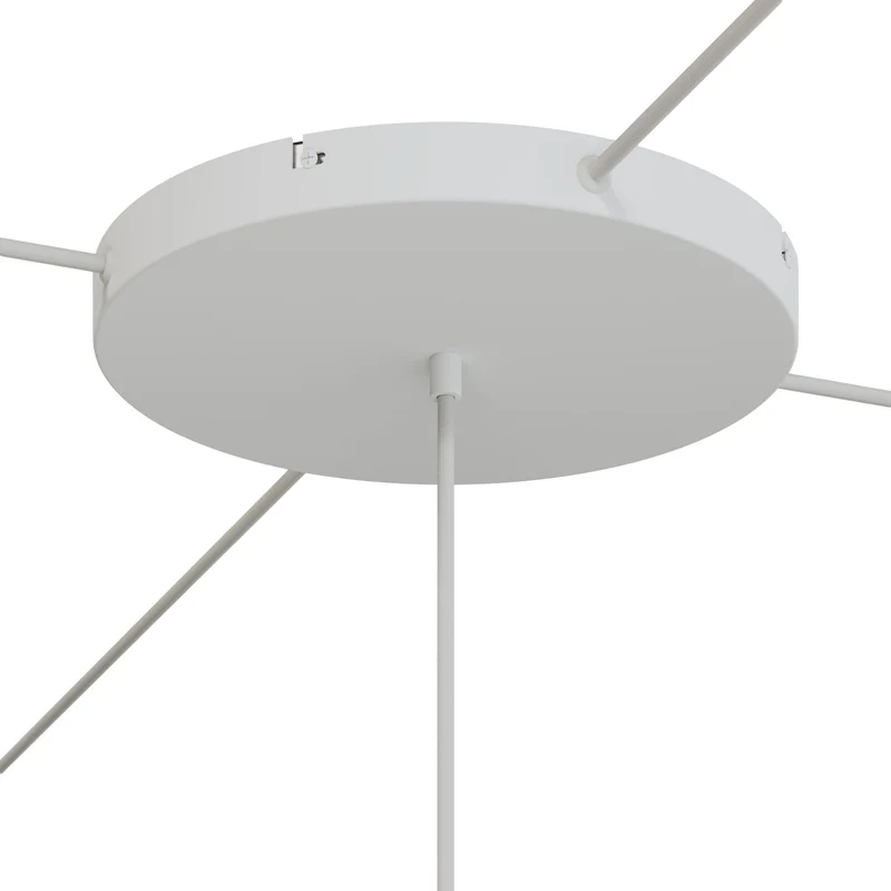 Pavillon rond en aluminium Ø 30 cm avec équerre et Câble de mise à la terre, avec 1 trou central - Blanc Mat