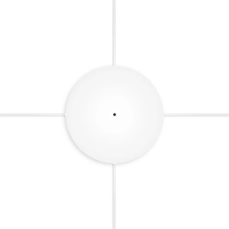 Pavillon rond en aluminium Ø 30 cm avec équerre et Câble de mise à la terre, avec 1 trou central - Blanc Mat
