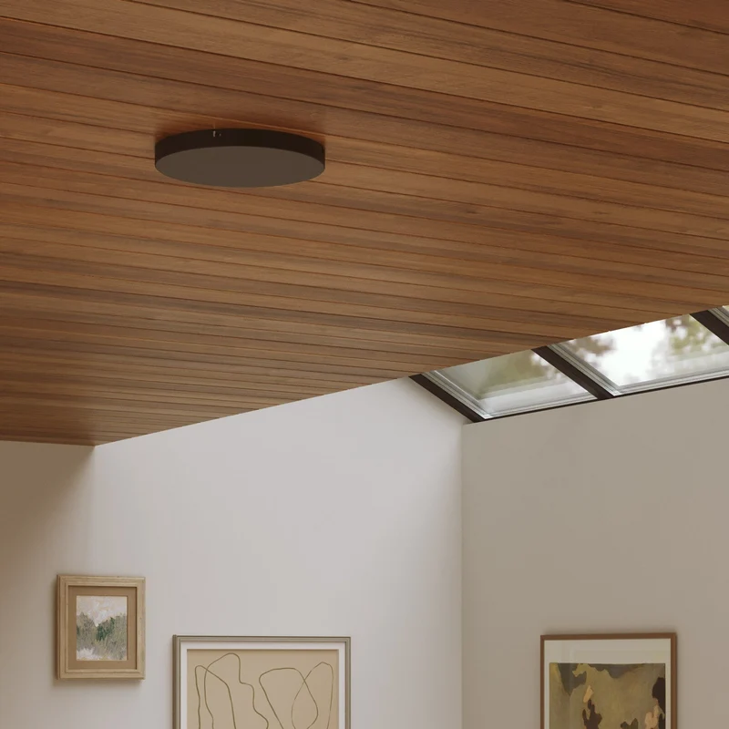 Pavillon rond en aluminium Ø 30 cm avec étrier et câble de mise à la terre, sans trous - Noir