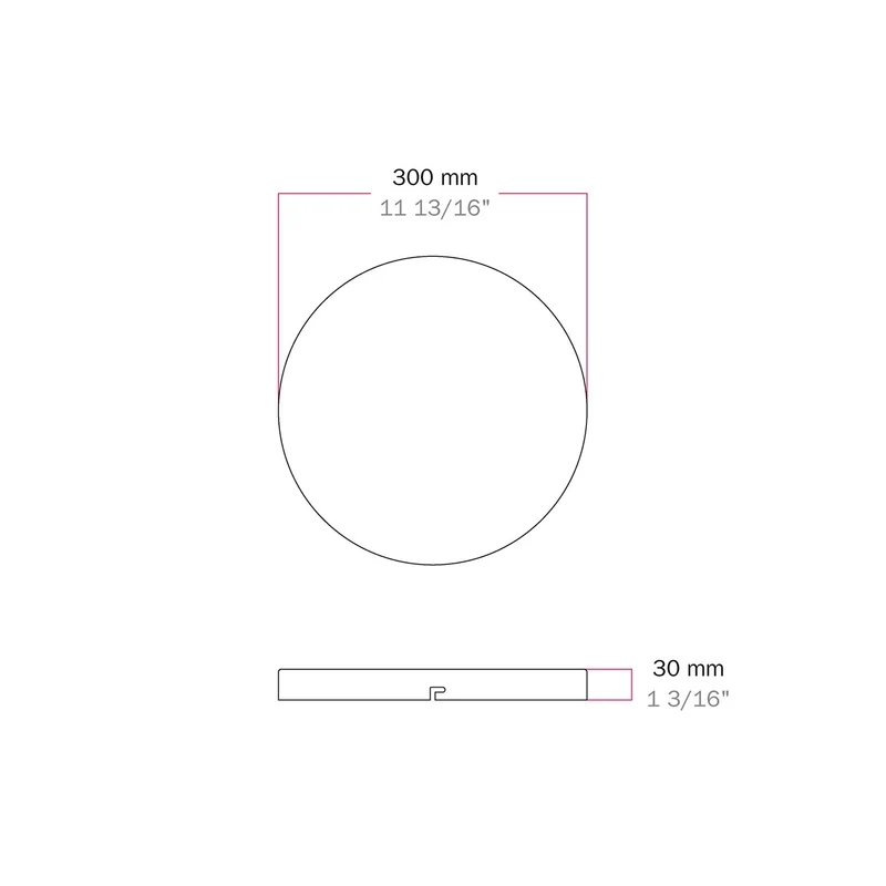 Pavillon rond en aluminium Ø 30 cm avec équerre et Câble de mise à la terre, sans trous - Blanc Mat