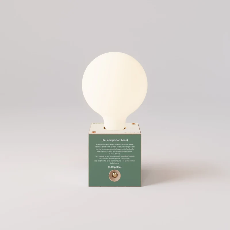 Lampe à batterie Cabless03 « Fai ammodino » avec ampoule globe effet porcelaine - Tuttapolpa