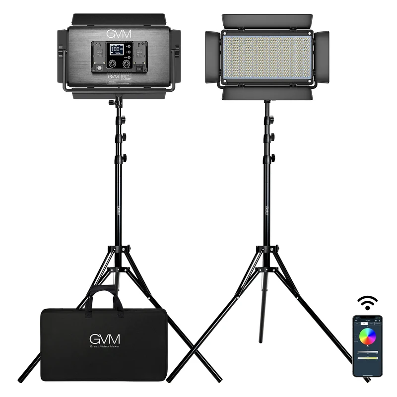 GVM-1500D 75W Powerful Bi-color and RGB Video Panel Light