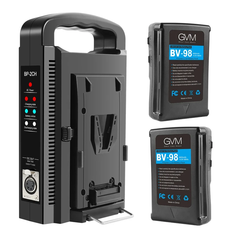 GVM Micro-Series BV-98 Li-Ion V-Mount 2-Battery with Dual Charger Kit