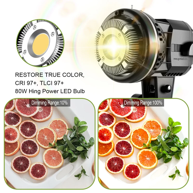 GVM P80S Spotlight 4-Light Kit with Umbrellas, Softboxes, and Backdrops