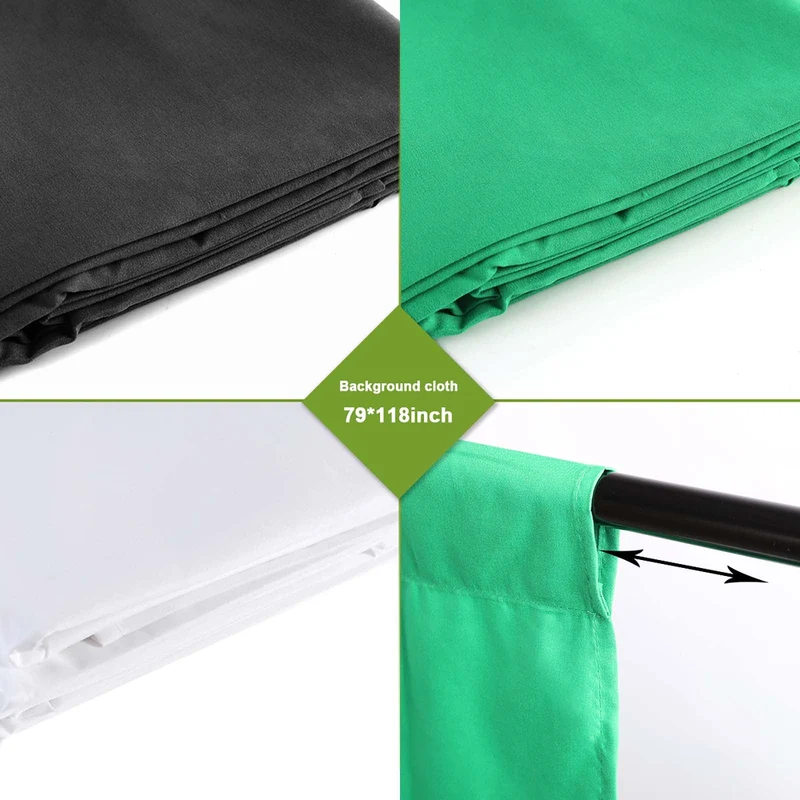 GVM P80S Spotlight 4-Light Kit with Umbrellas, Softboxes, and Backdrops