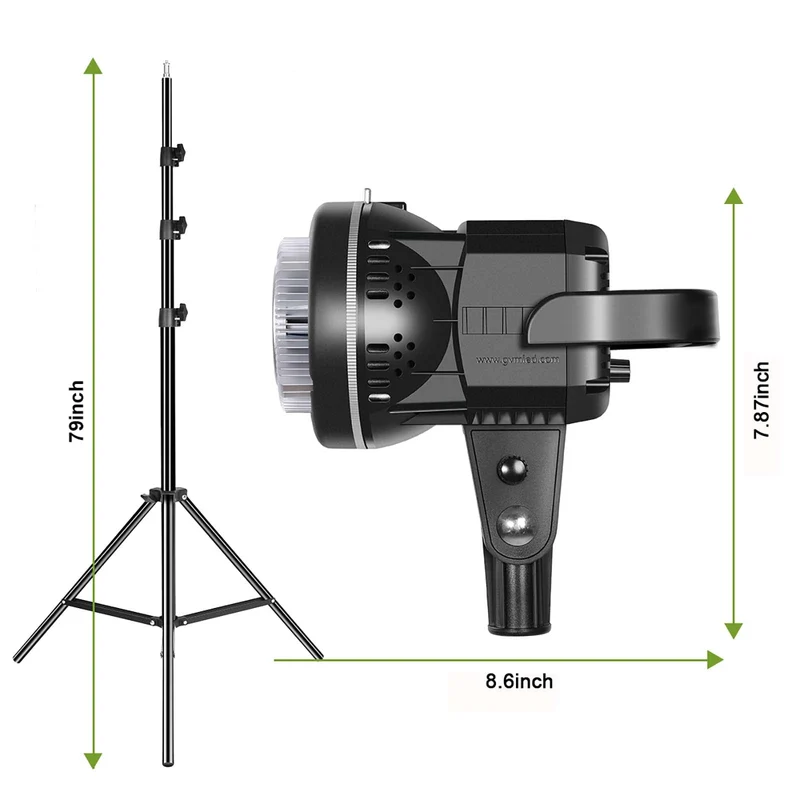 GVM P80S Spotlight 4-Light Kit with Umbrellas, Softboxes, and Backdrops