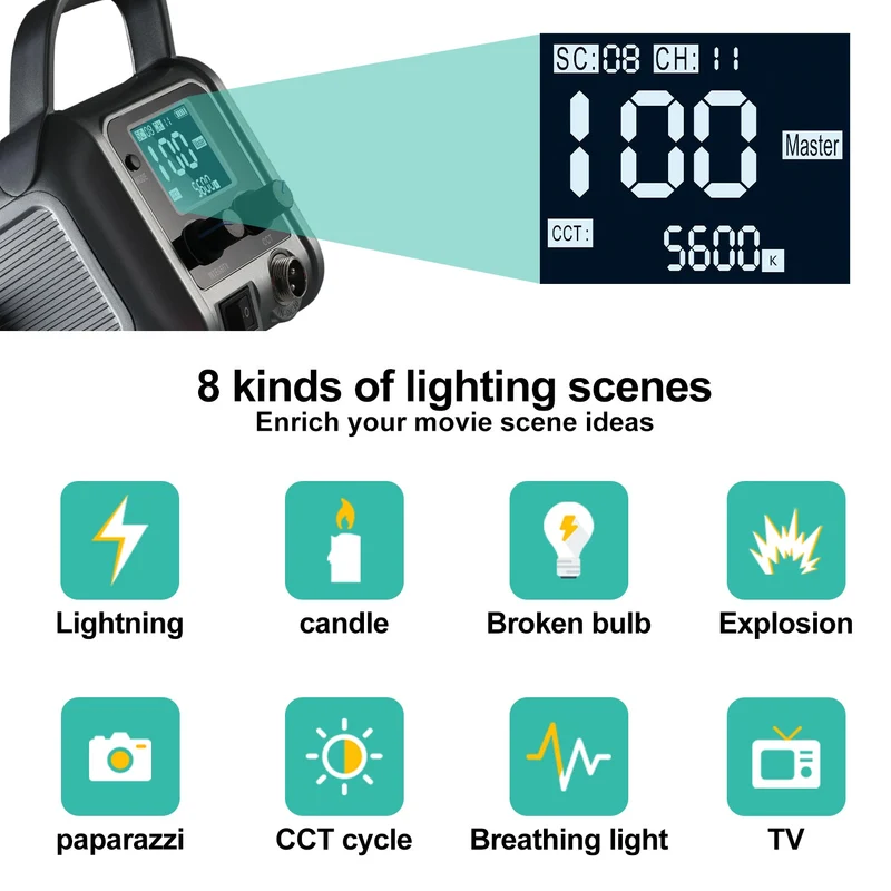 GVM PR150D 150W High Power LED Spotlight Bi-Color Studio Lighting Kit with Lantern Softbox+Light stand