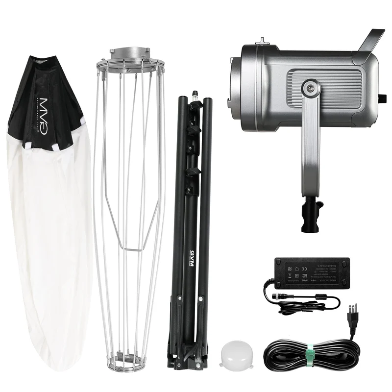 GVM PR150D 150W High Power LED Spotlight Bi-Color Studio Lighting Kit with Lantern Softbox+Light stand
