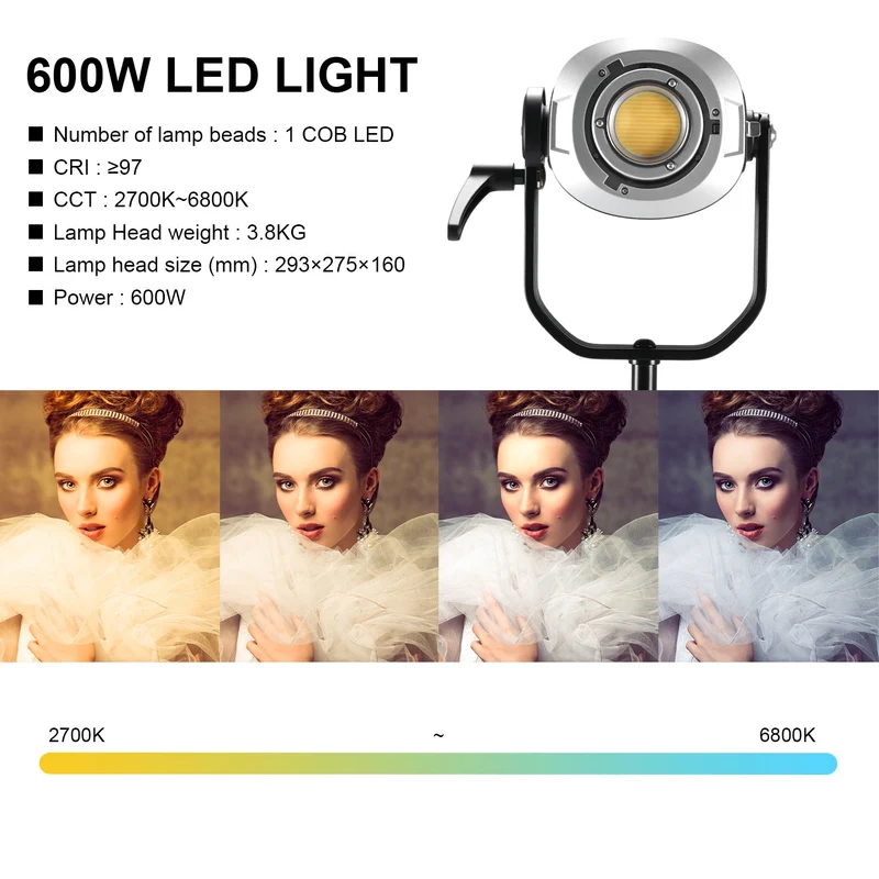 GVM SD600D-II 600W Upgraded Bi-Color LED Video Light