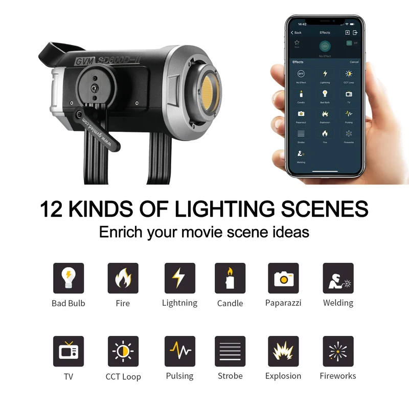 GVM SD600D-II 600W Upgraded Bi-Color LED Video Light