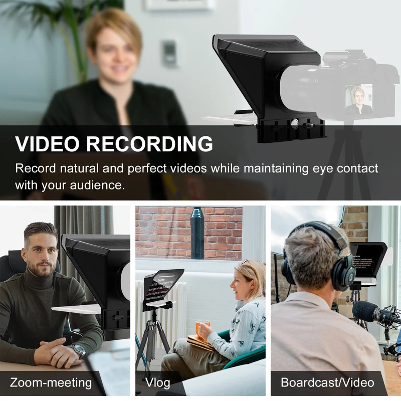 GVM TQ-S Teleprompter for iPad Tablet & Smartphone with Bluetooth APP Control