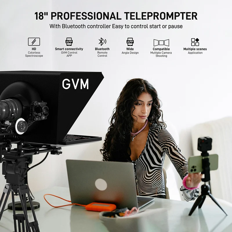 GVM Teleprompter Travel Kit with 18.5" Android All-in-One Monitor