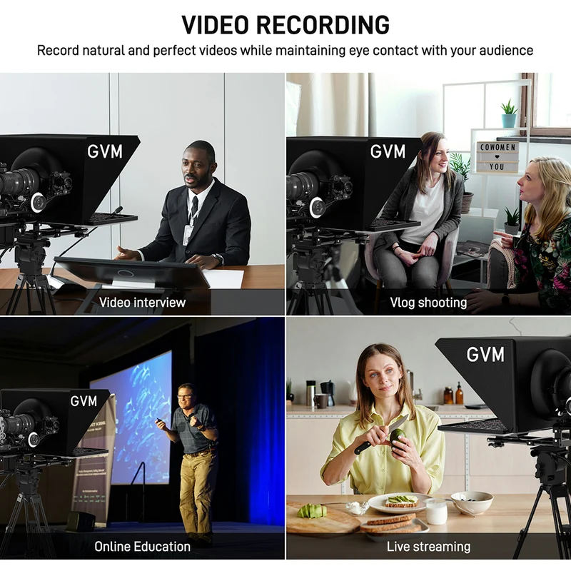 GVM Teleprompter Travel Kit with 18.5" Android All-in-One Monitor