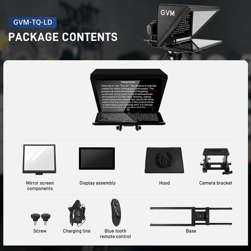 GVM Teleprompter Travel Kit with 18.5" Android All-in-One Monitor