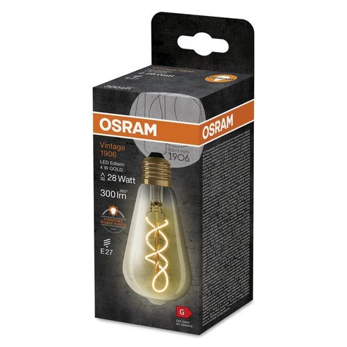 OSRAM Vintage 1906® Classique Edison LED-Lampe, 4W, 300lm, E27, Blanc chaud