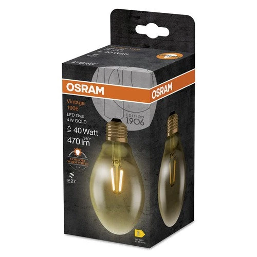 OSRAM Vintage 1906® Classique Lampe Ovale, 4W, 470lm, E27