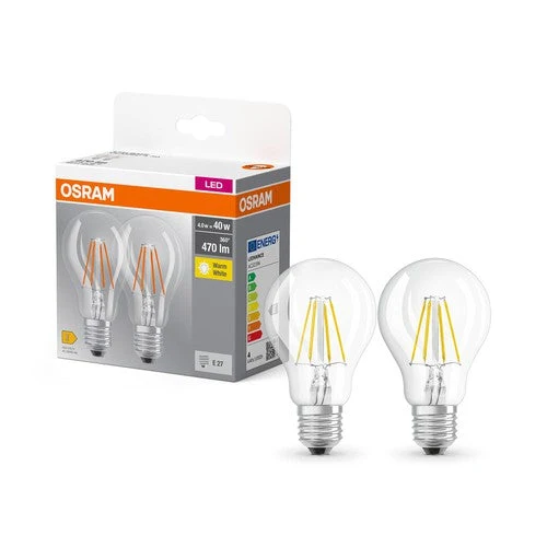 OSRAM BASE CL A FIL 40 Lampe LED, 4W, 470lm, Blanc chaud, E27