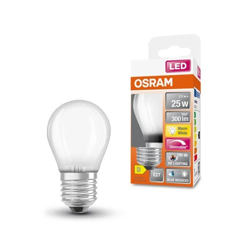 OSRAM SUPERSTAR+ CLASSIC P GLFR 25 lampe LED, 2,2W, 300lm, blanc chaud, E27