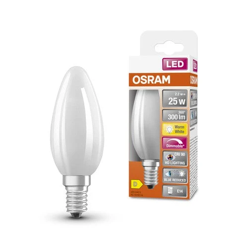OSRAM SUPERSTAR+ CLASSIC P GLFR 25 LED-Lampe, 2,2W, 300lm, blanc chaud, E14