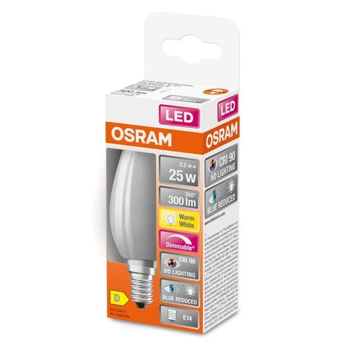 OSRAM SUPERSTAR+ CLASSIC P GLFR 25 LED-Lampe, 2,2W, 300lm, blanc chaud, E14