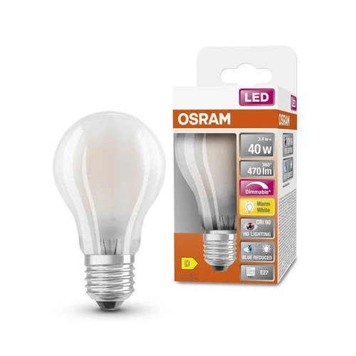 OSRAM SUPERSTAR+ CLASSIC A GLFR 40 LED-Lampe, 3,4W, 470lm, blanc chaud