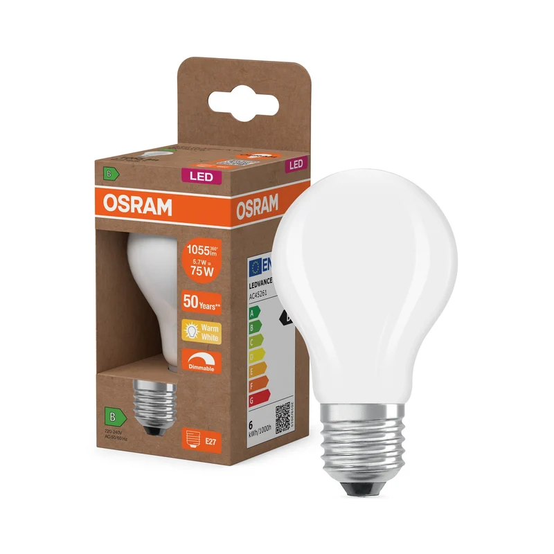 OSRAM SUPERSTAR+ CLASSIC A GLFR 75 Lampe, 5,7W, 1055lm, Blanc chaud, E27