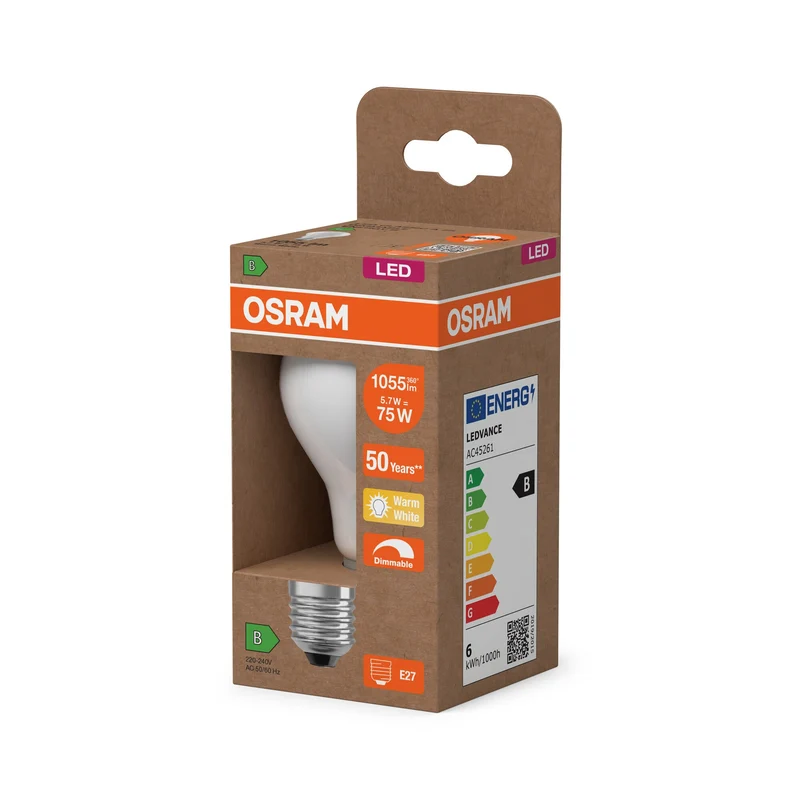 OSRAM SUPERSTAR+ CLASSIC A GLFR 75 Lampe, 5,7W, 1055lm, Blanc chaud, E27