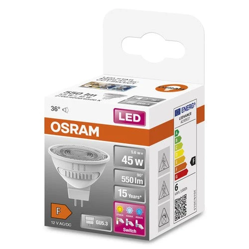 OSRAM LED SPOT MR16 45 avec trois couleurs de lumière, 5,6W, 550lm