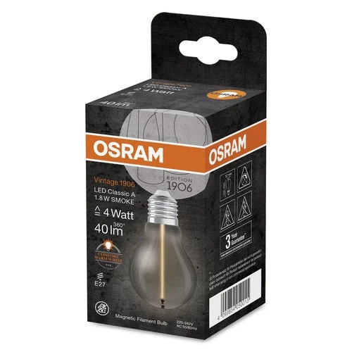 OSRAM Vintage 1906® Classique A LED-Lampe, 1,8W, 40lm, Blanc chaud, E27
