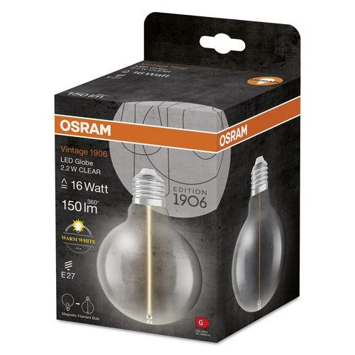 OSRAM Vintage 1906® Globe Classique95 Lampe, 2,2W, 150lm, Blanc chaud, E27