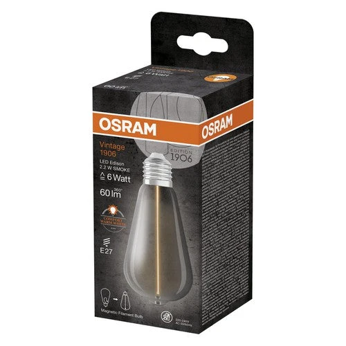 OSRAM Vintage 1906® Classique Edison LED-Lampe, 2,2W, 60lm, Blanc chaud, E27